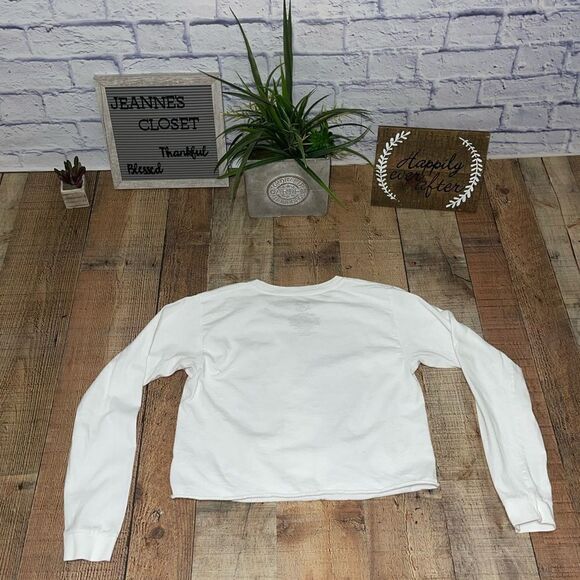 Selena Cropped Top Small  Long Sleeves White - Picture 8 of 12